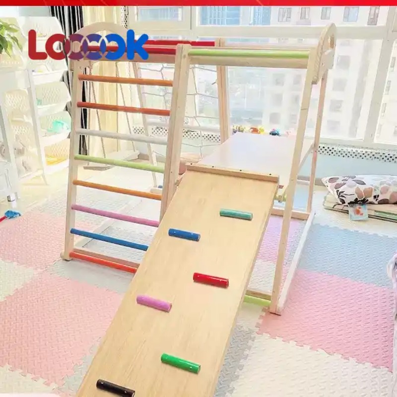 Home Gym For Toddlers - Ensemble d'escalade multifonctionnel en bois pour