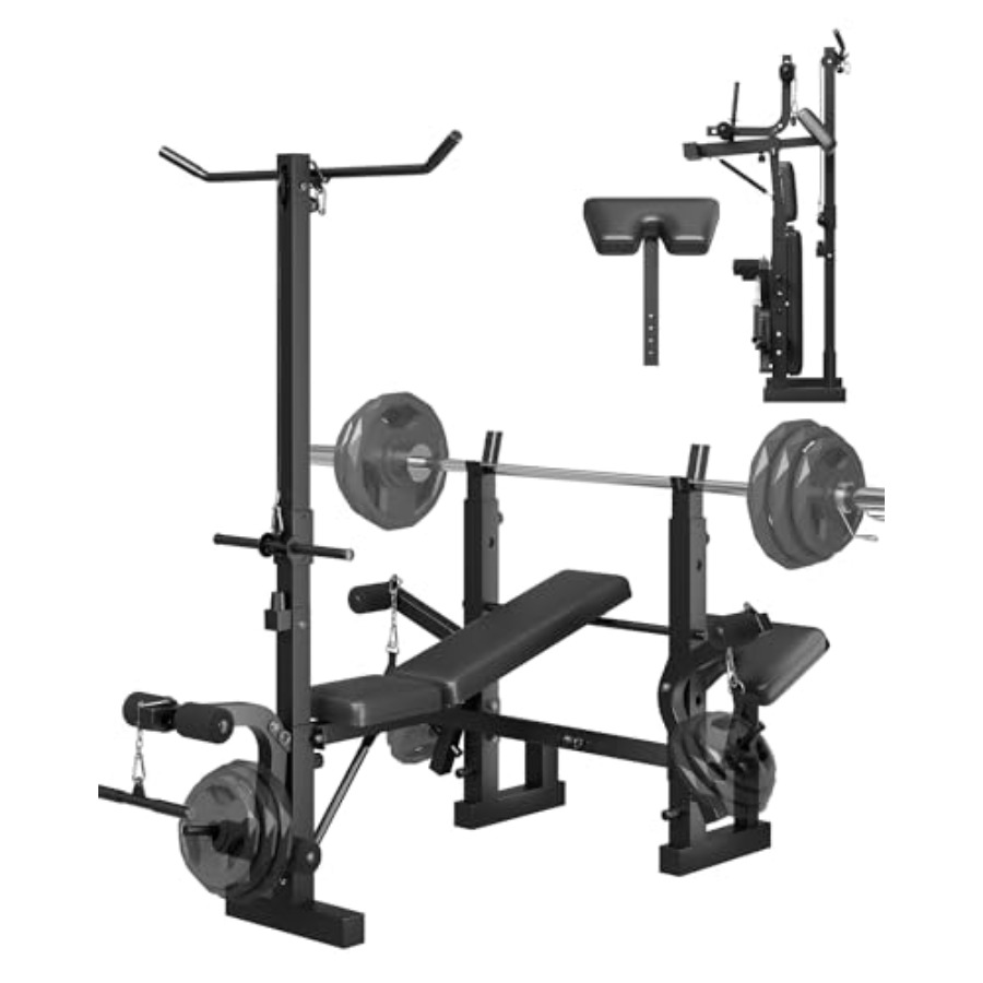 Home Gym Weight Bench - Banc de musculation pliable 8-en-1 pour