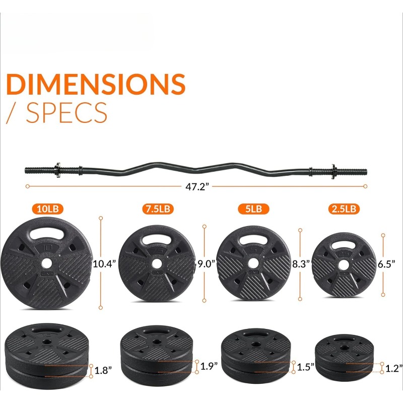 Barbell Curl Bar - Ensemble de barres EZ Curl avec