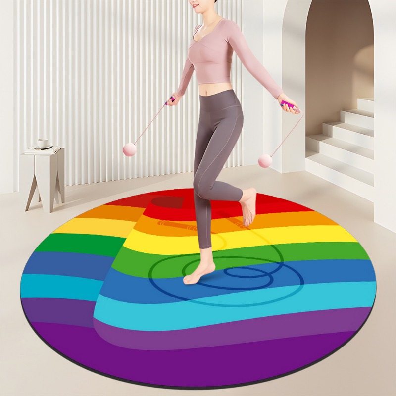 Home Gym Diy - Tapis de fitness en spirale arc-en-ciel