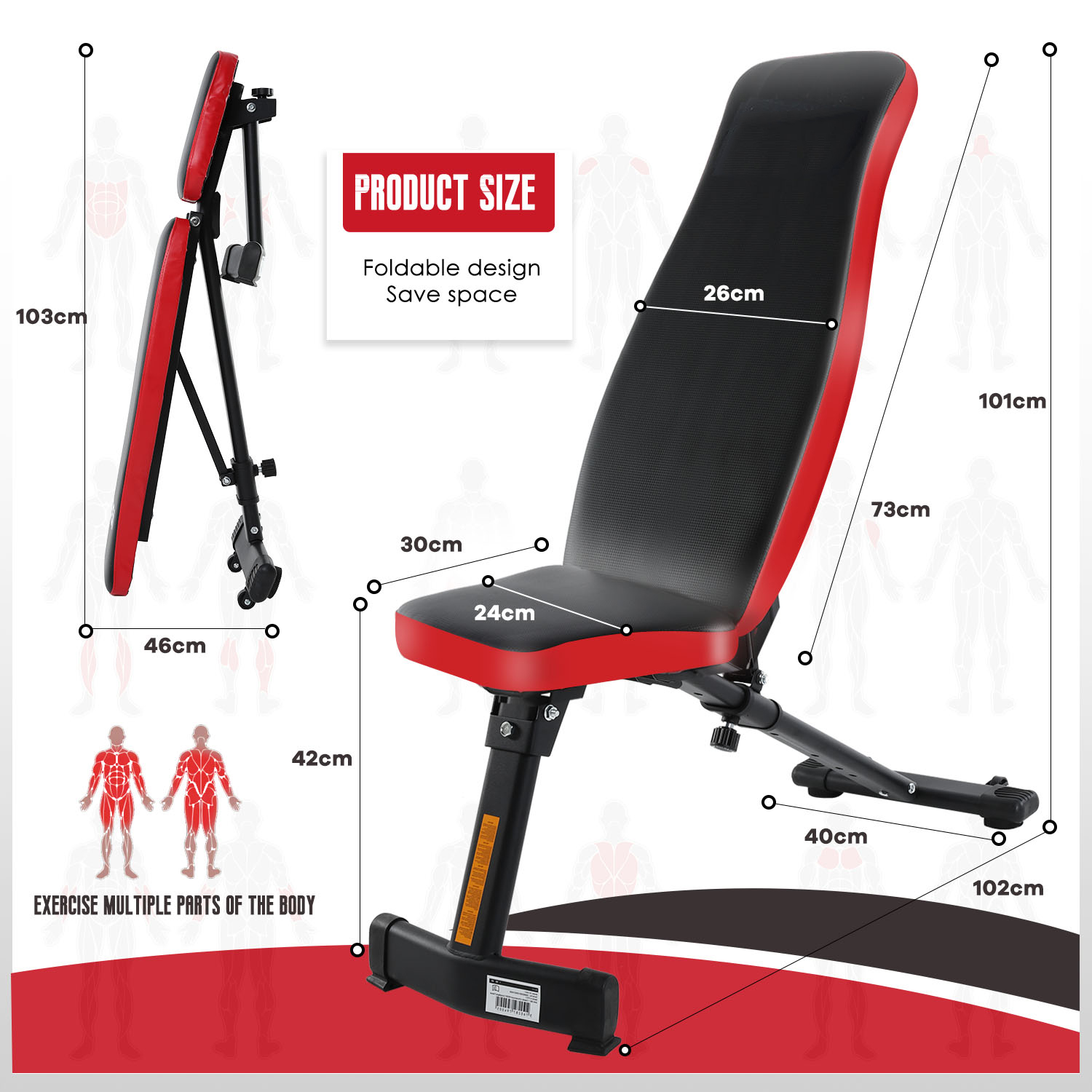 Home Gym Weight Bench - Banc de musculation réglable pour la