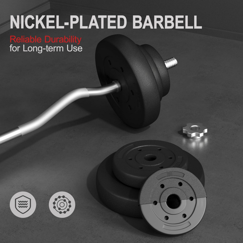 Ensemble d'haltères - Curl Bar - Barbell Curl Bar avis et prix