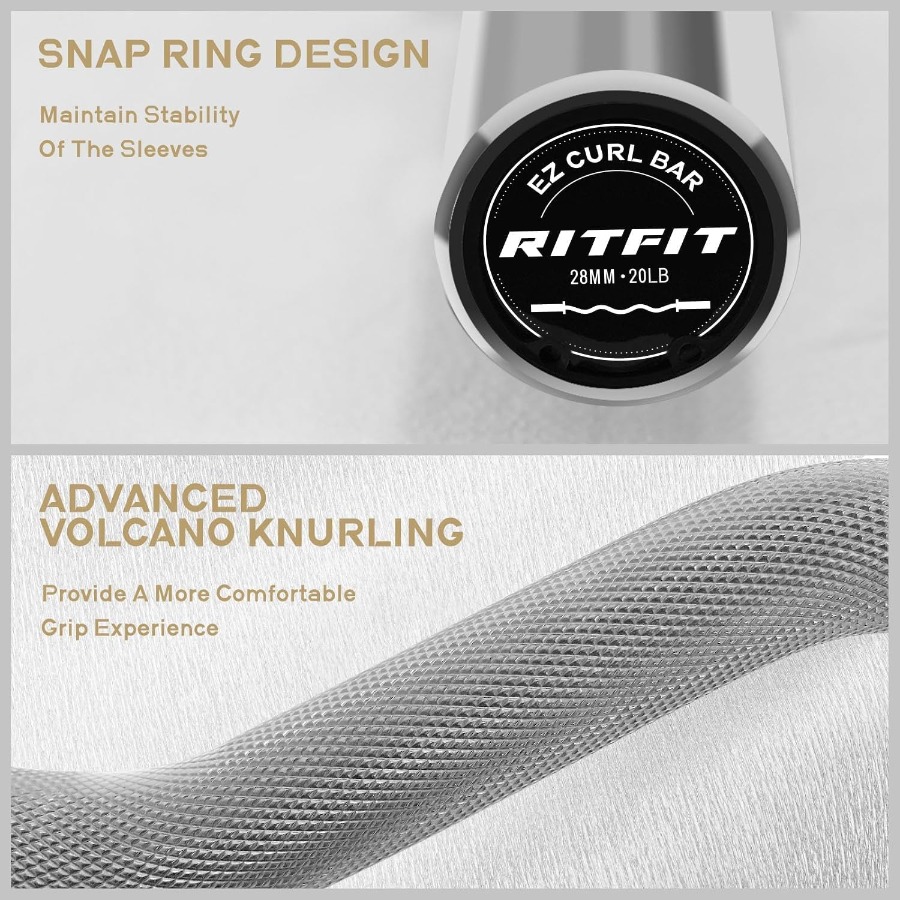 Barre EZ Curl de 2 pouces avec - Barbell Curl Bar avis et prix