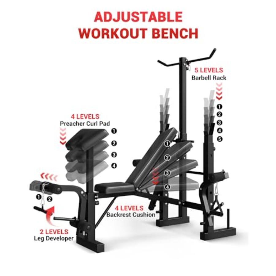 Banc de musculation pliable 8- - Home Gym Weight Bench avis et prix