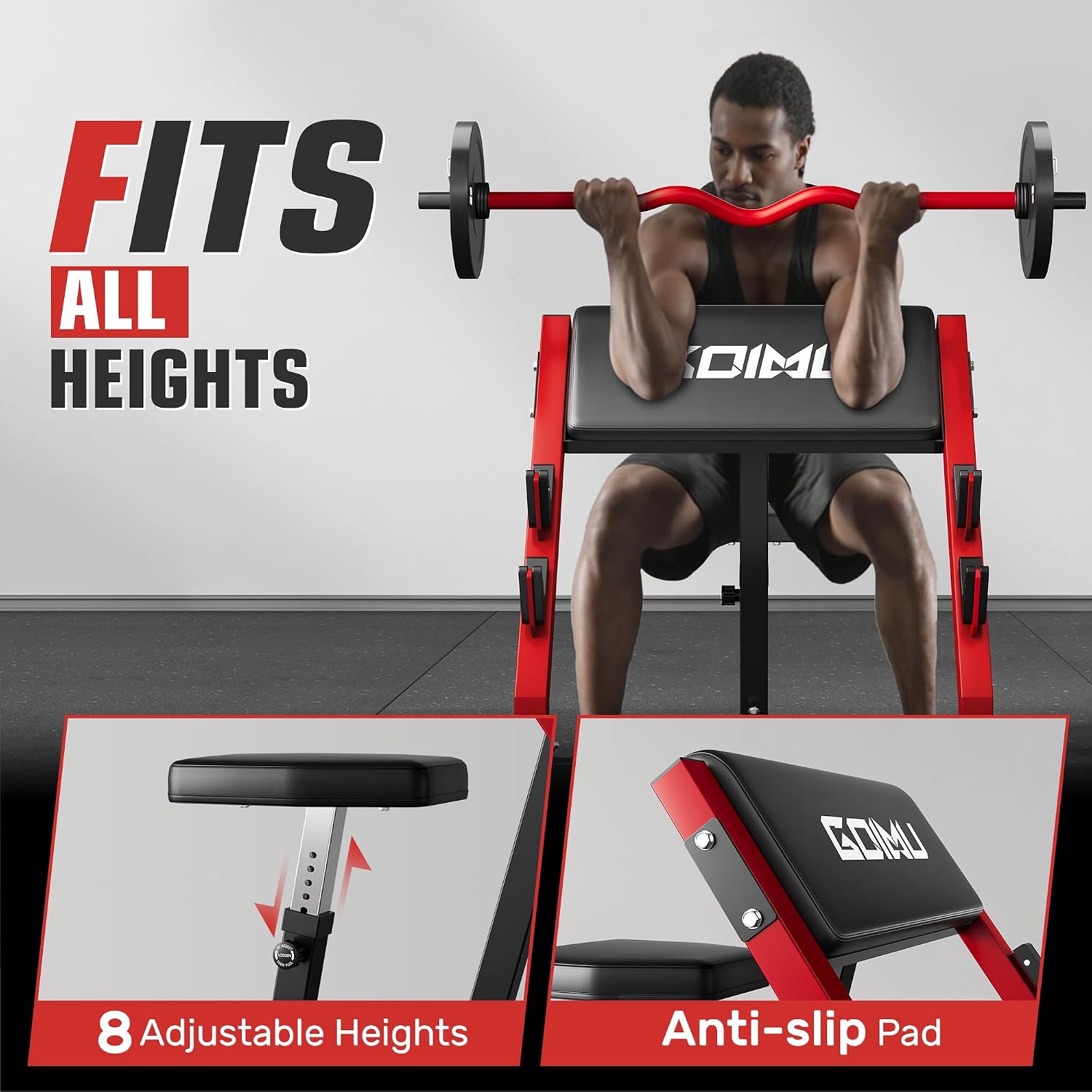 Banc de musculation réglable p - Barbell Curl Bar avis et prix