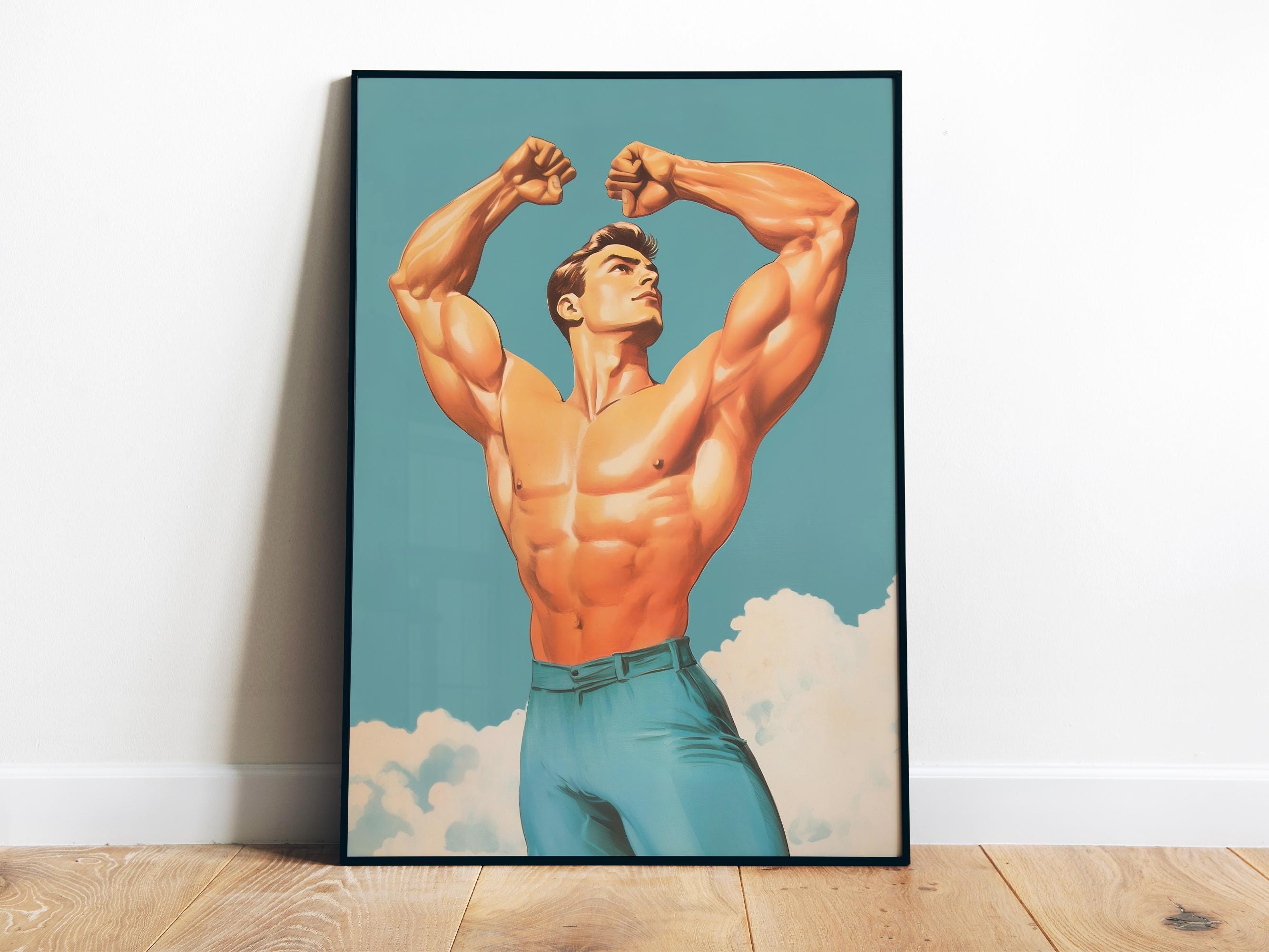 Affiche rétro d'entraînement d - Home Gym Dumbbell Workout avis et prix