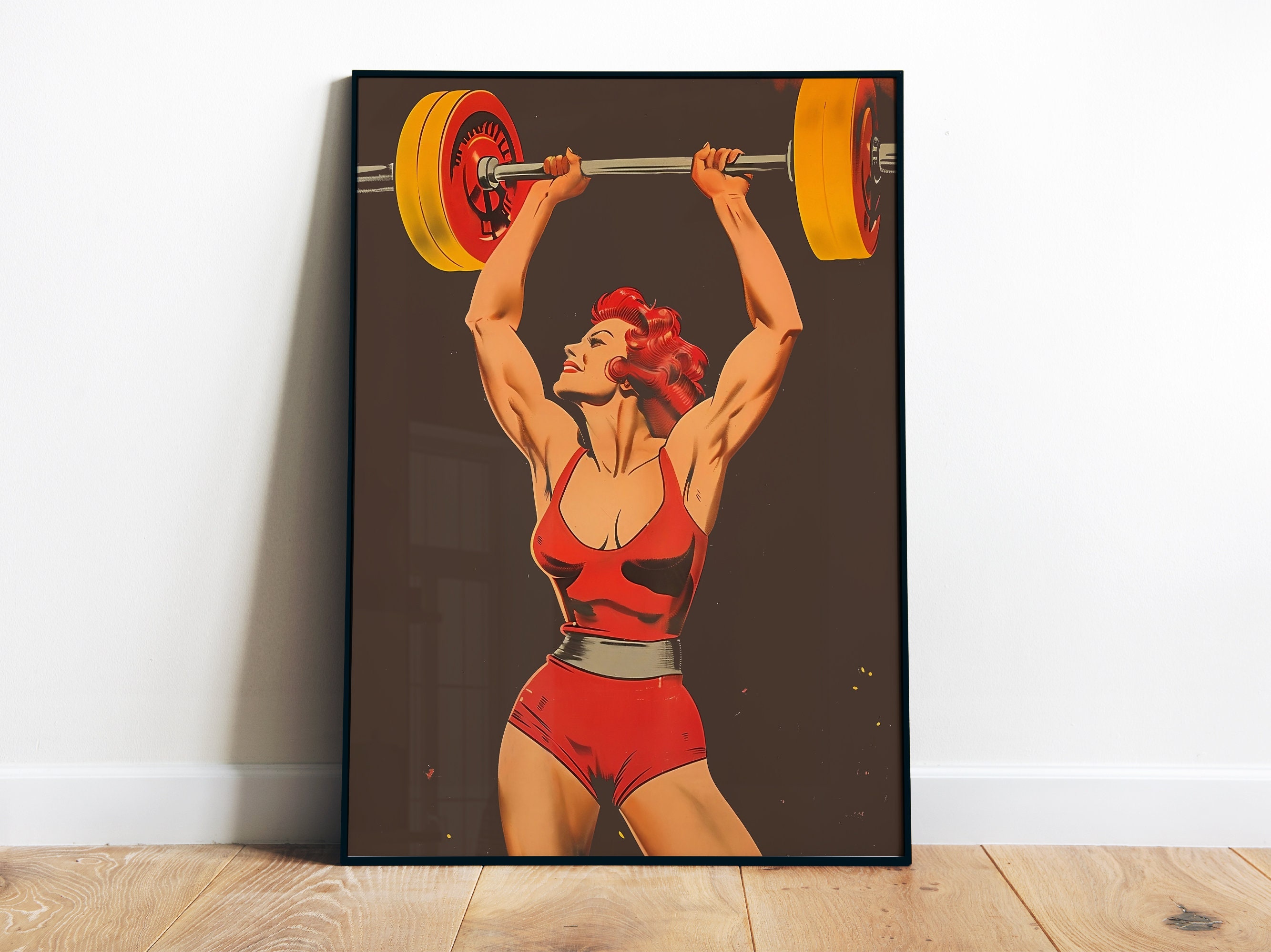 Affiche rétro d'entraînement d - Home Gym Dumbbell Workout avis et prix