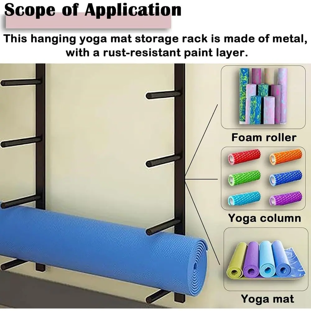 Support mural en métal pour éq - Home Gym Yoga Mat Storage avis et prix