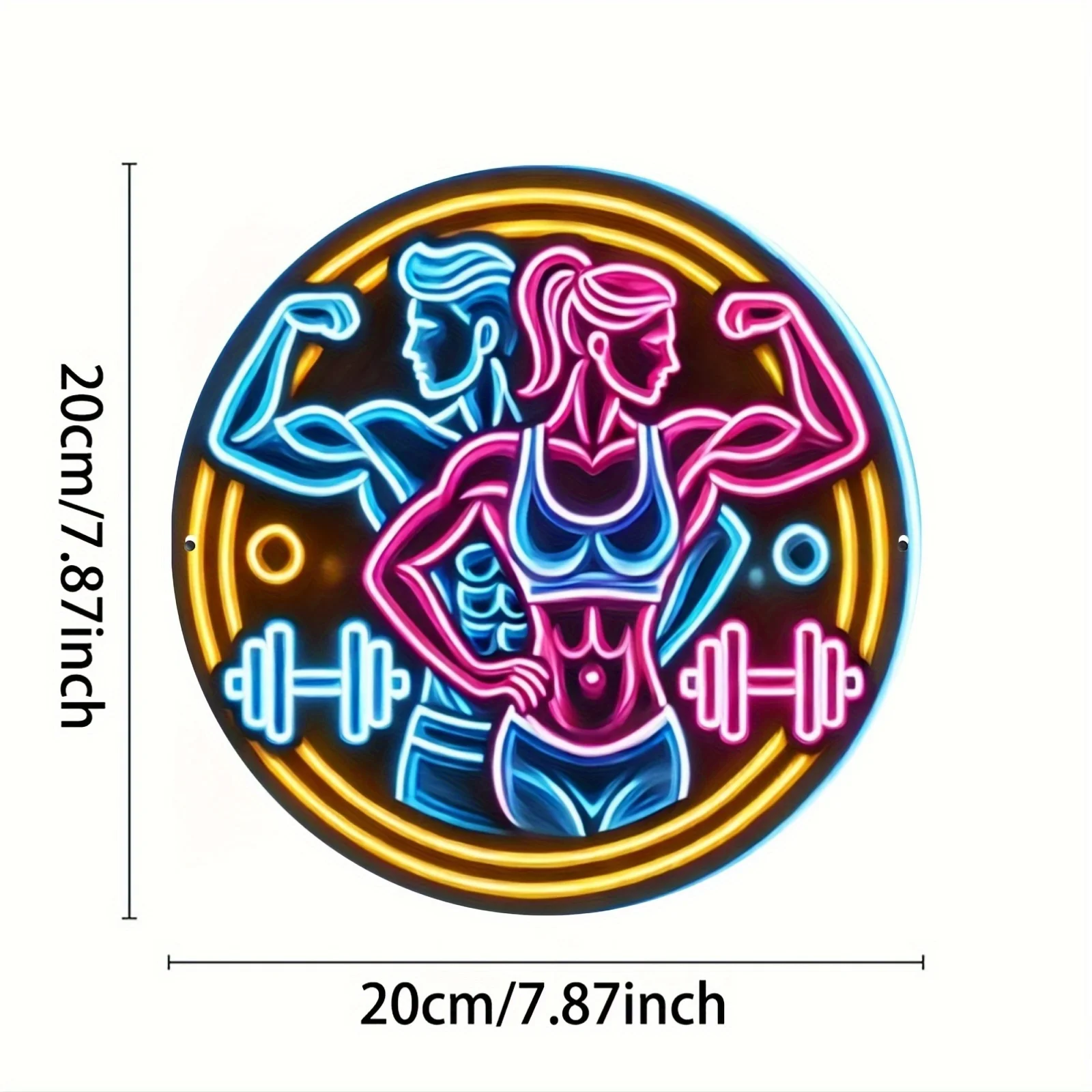 Enseigne Métallique 2D Néon Fi - Home Gym Dumbbell Workout avis et prix