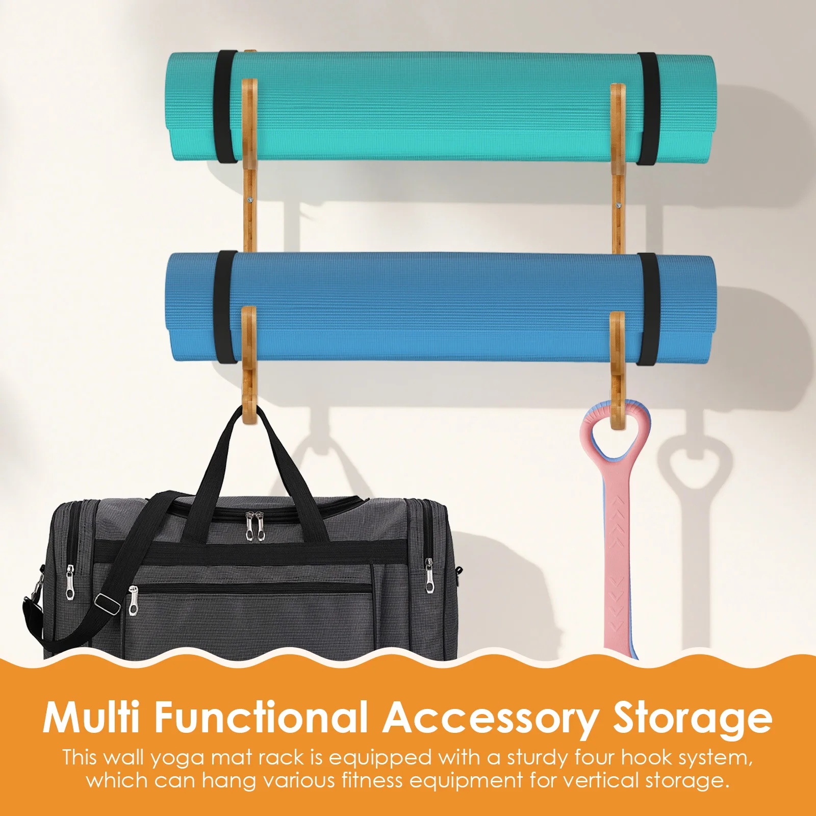 Support mural pour tapis de yo - Home Gym Yoga Mat Storage avis et prix