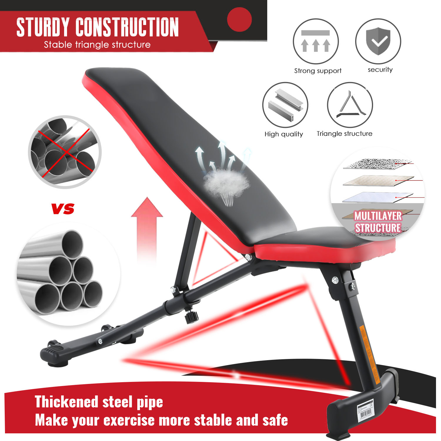Banc de musculation réglable p - Home Gym Weight Bench avis et prix