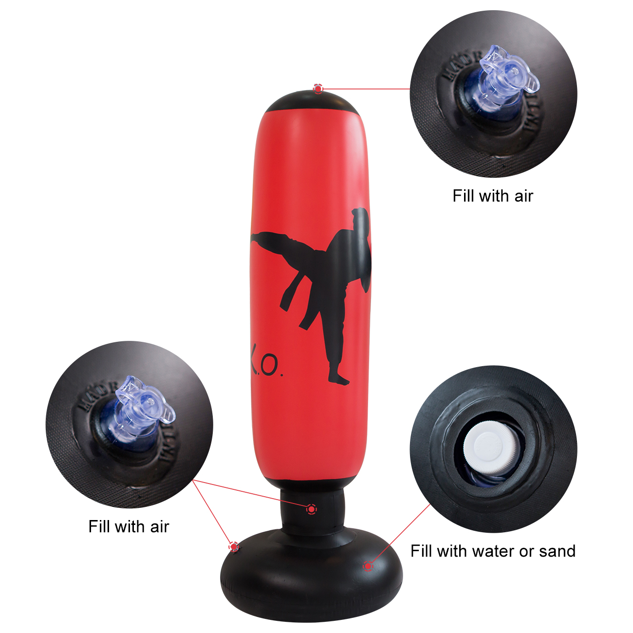 Sac de boxe gonflable autoport - Boxing Bag Stand avis et prix