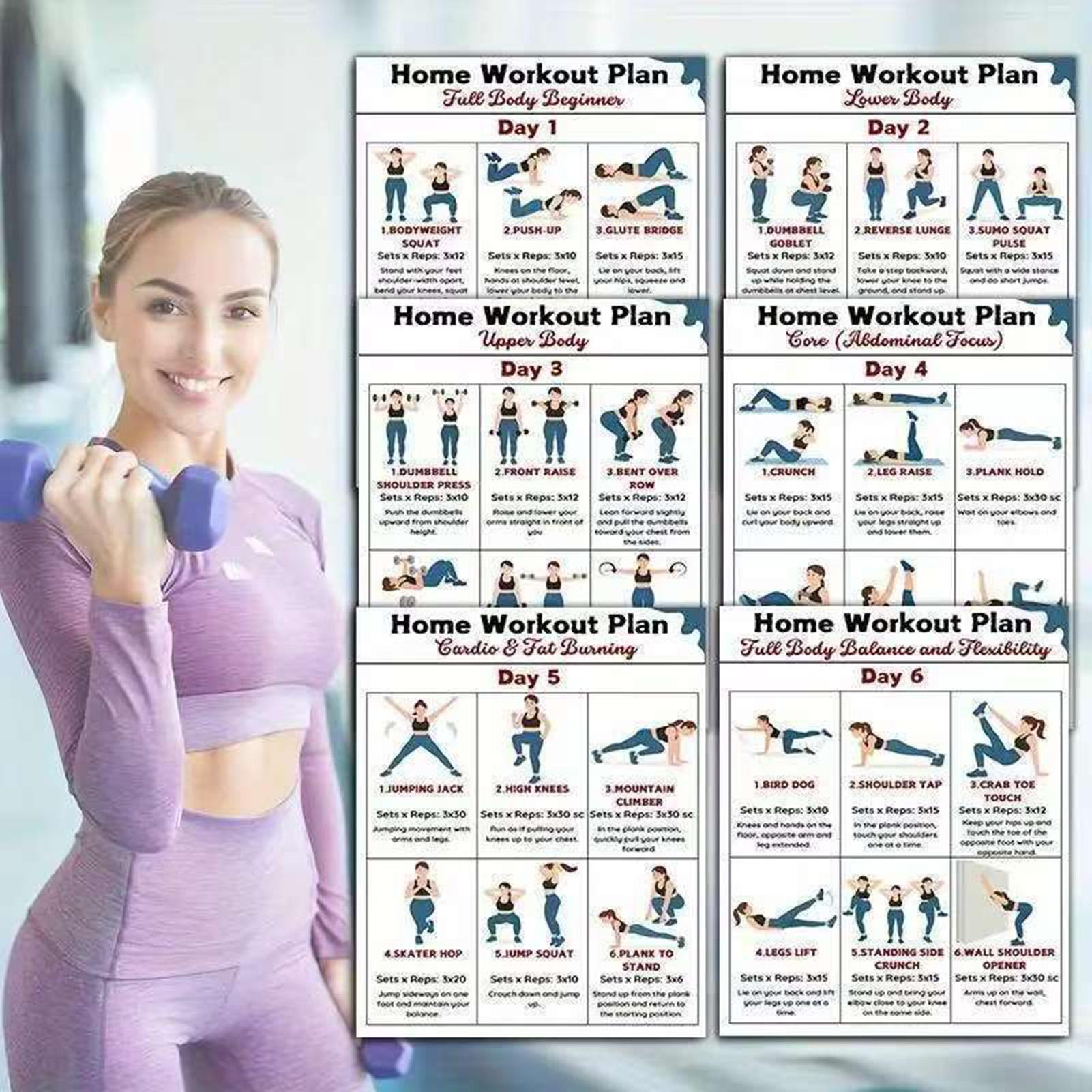 Affiche d'entraînement d'étire - Home Gym Dumbbell Workout avis et prix