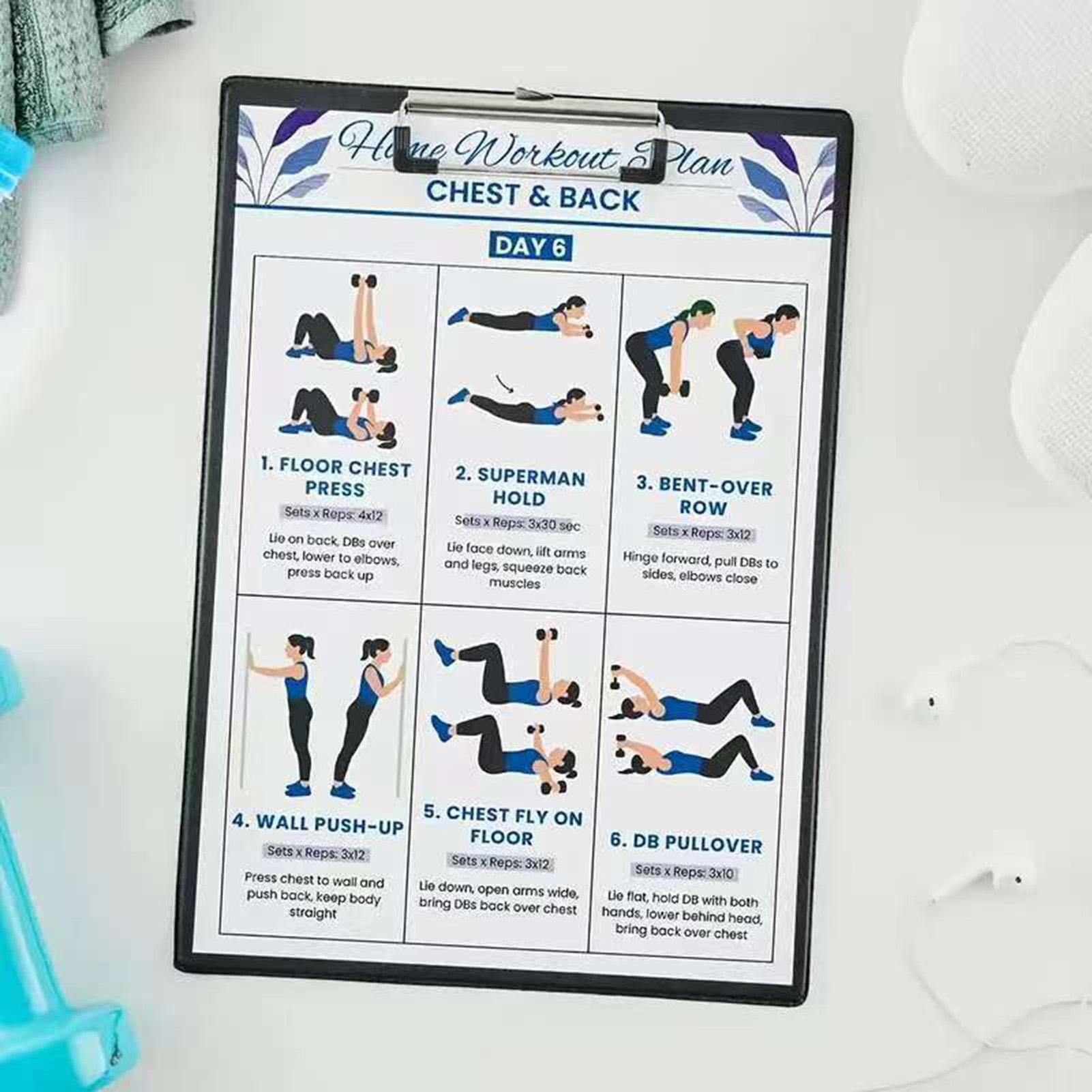 Affiche d'entraînement d'étire - Home Gym Dumbbell Workout avis et prix
